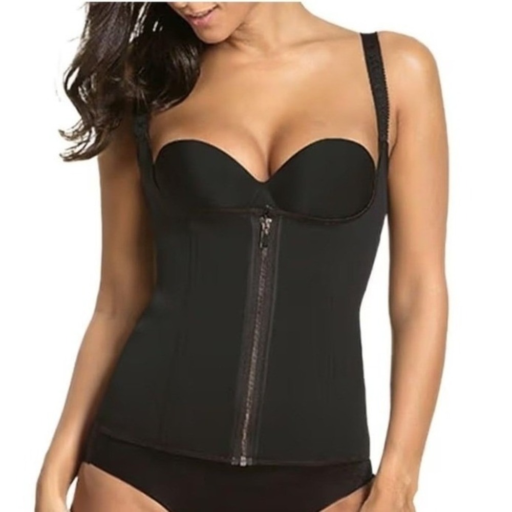 Unbranded Women's Neoprene Sauna Front Zip Up Sweat Vest Waist Black XL